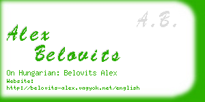 alex belovits business card